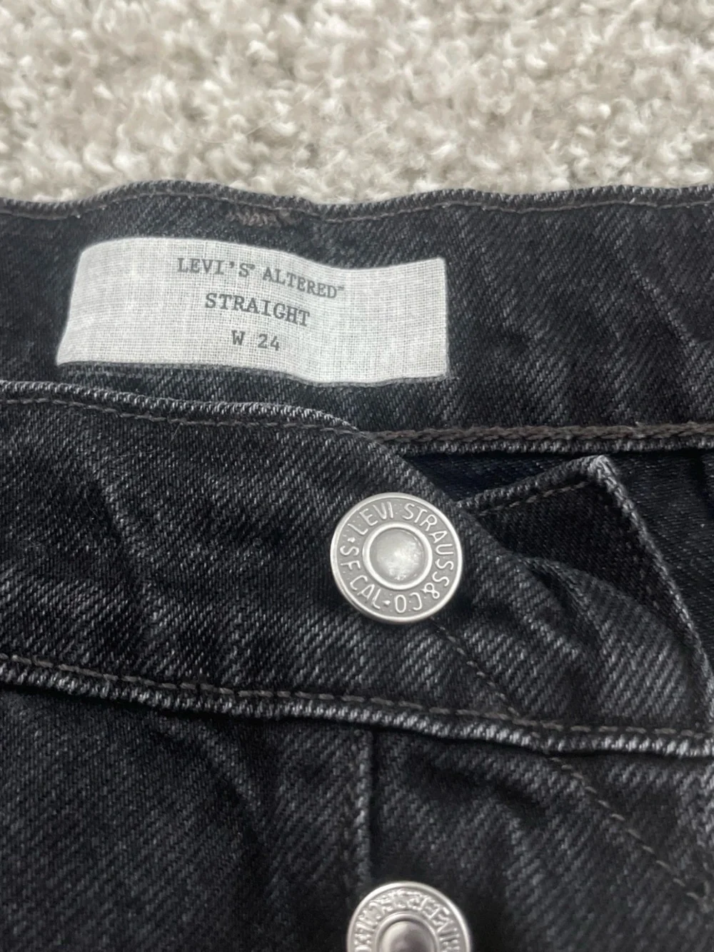 Levi's Black Straight-Leg Jeans with Center Front Seams
